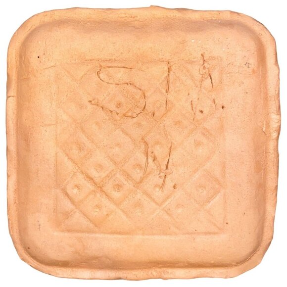 Handcrafted Ceramic Square Plate With Textured Design - Picture 2 of 6